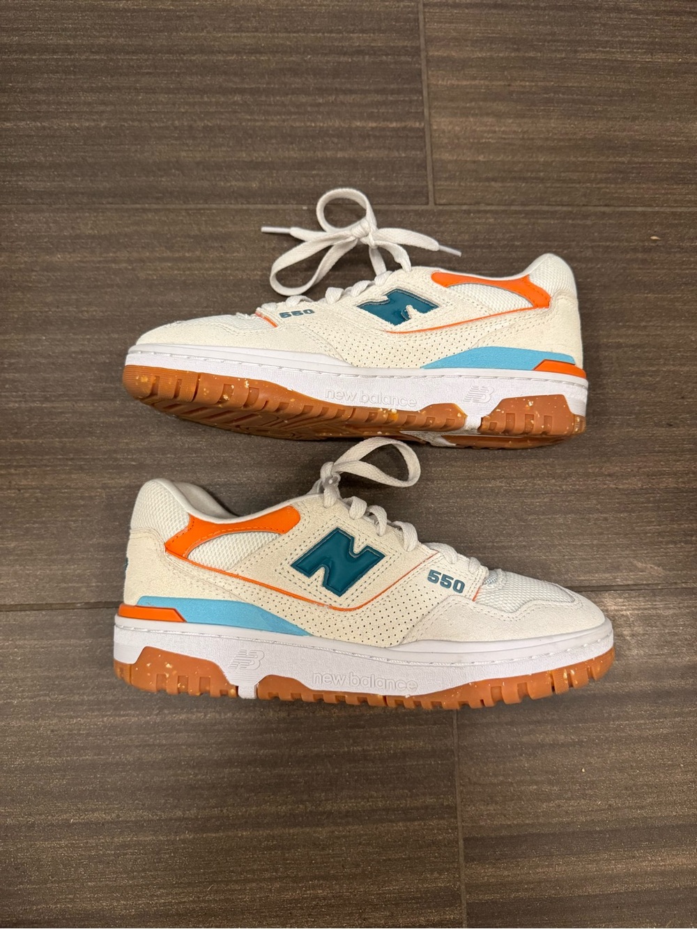 New Balance 550 white/teal/orange